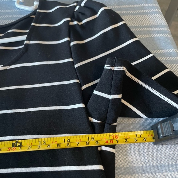 Women's Black and White Striped Top - Picture 5 of 5